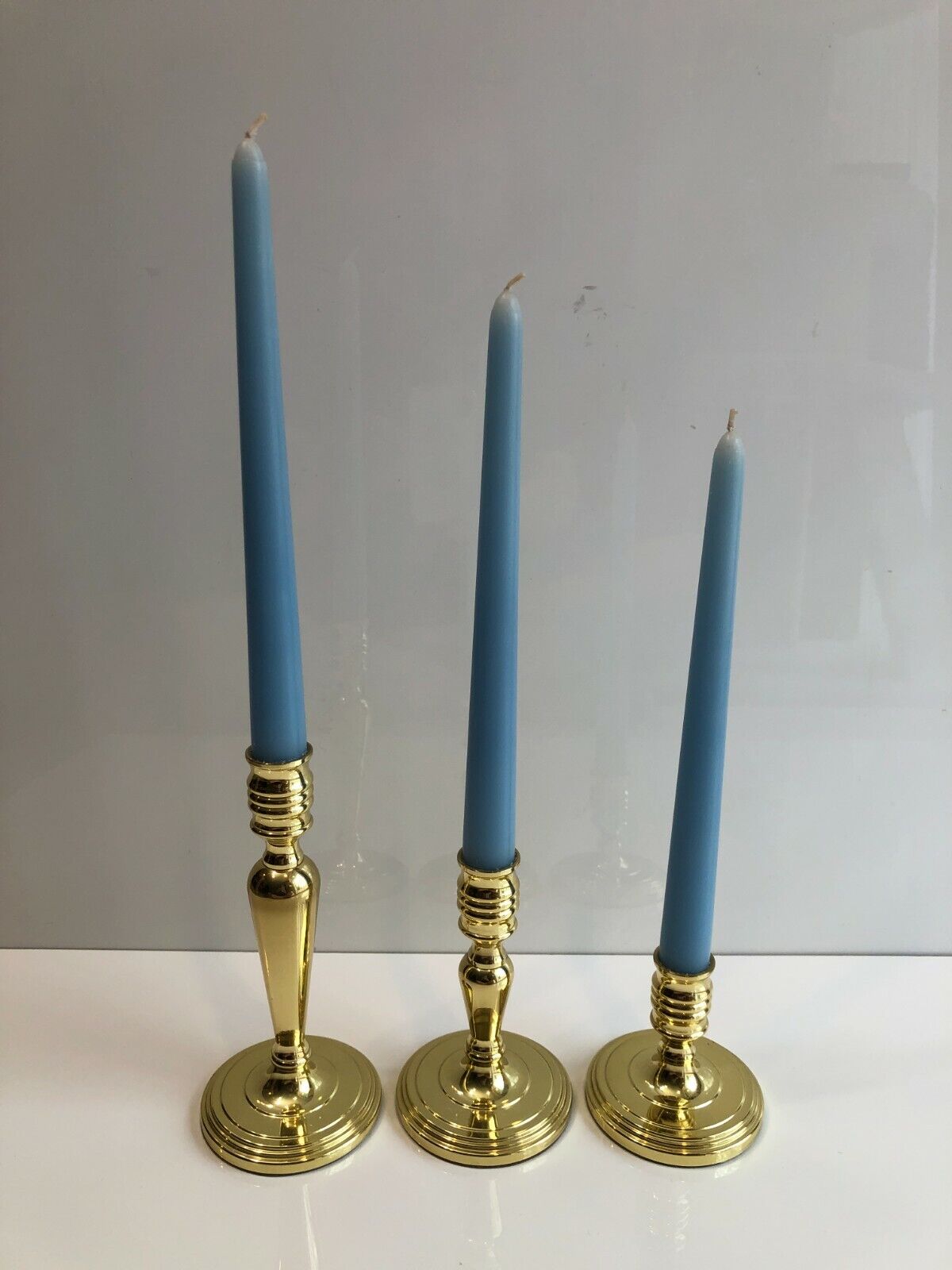 Set of 3 Baldwin Brass Candlesticks Holders, 7\