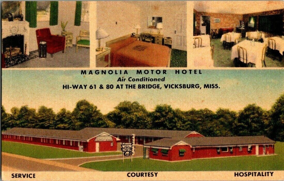 1940'S. MAGNOLIA MOTOR HOTEL. VICKSBURG, MISS. POSTCARD DB21