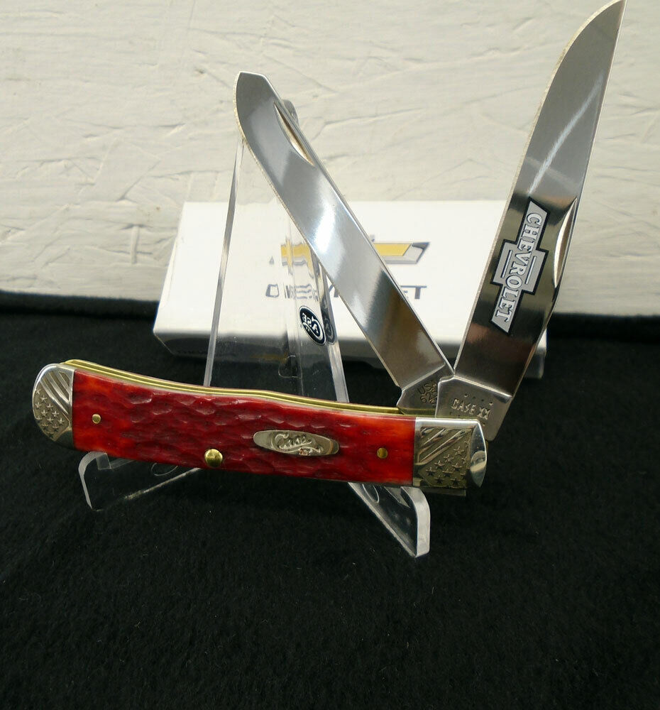 Case XX Chevrolet Trapper Knife Dark Red Bone USA # 33702