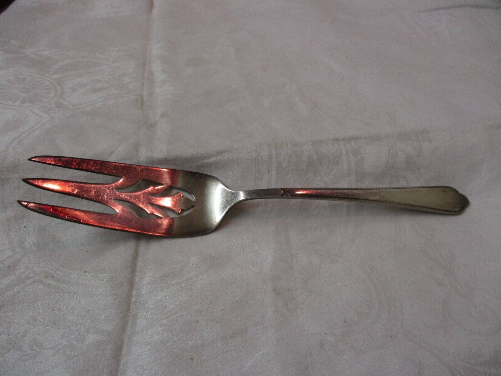 Vintage 1935 IS Holmes & Edwards Silver plate Cake Serving Fork Guest of Honor