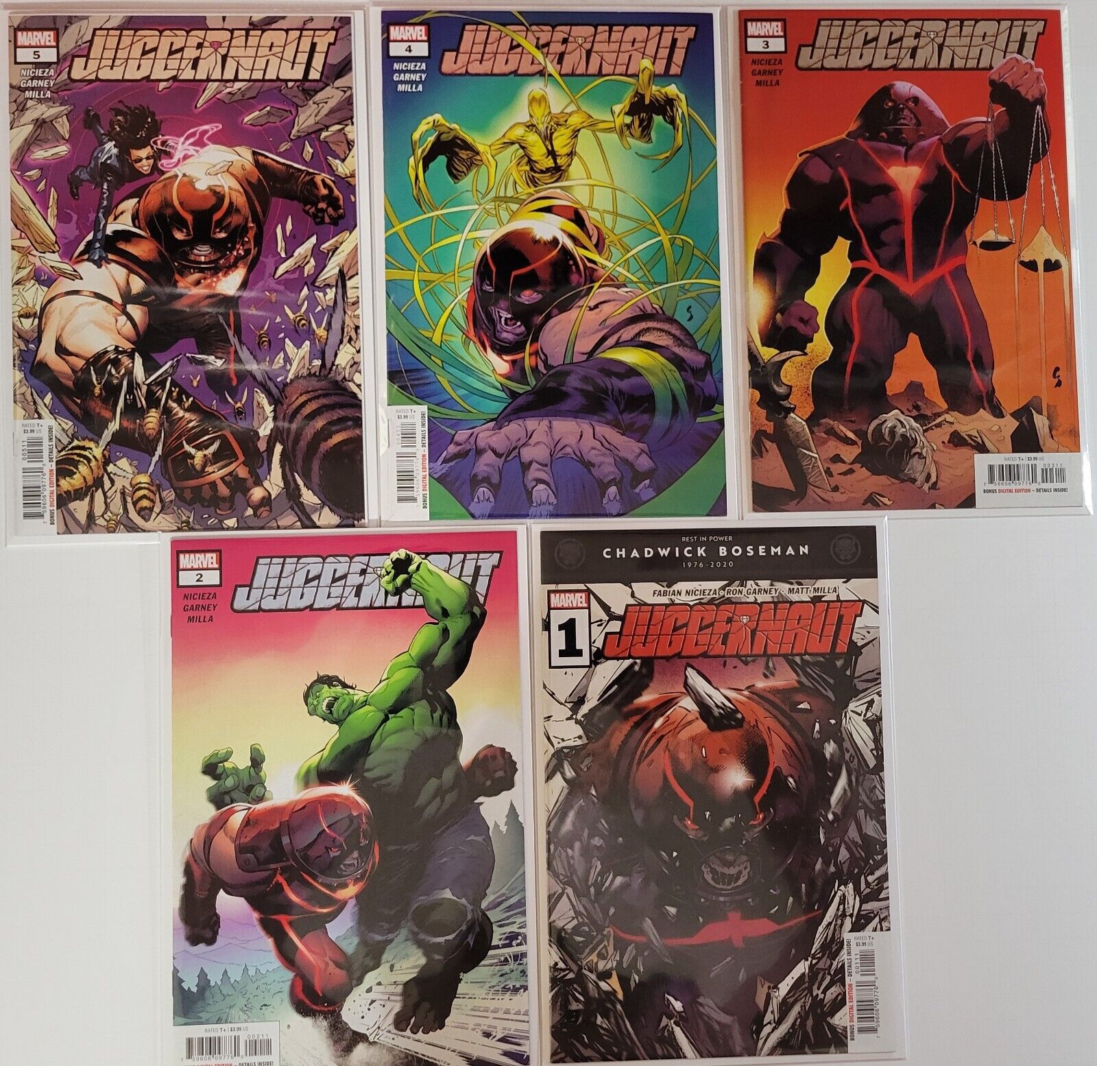 Juggernaut #1 - #5 Cover A Full set 1st App D-Cel Jug Vs Hulk Marvel 2020 Lot 5