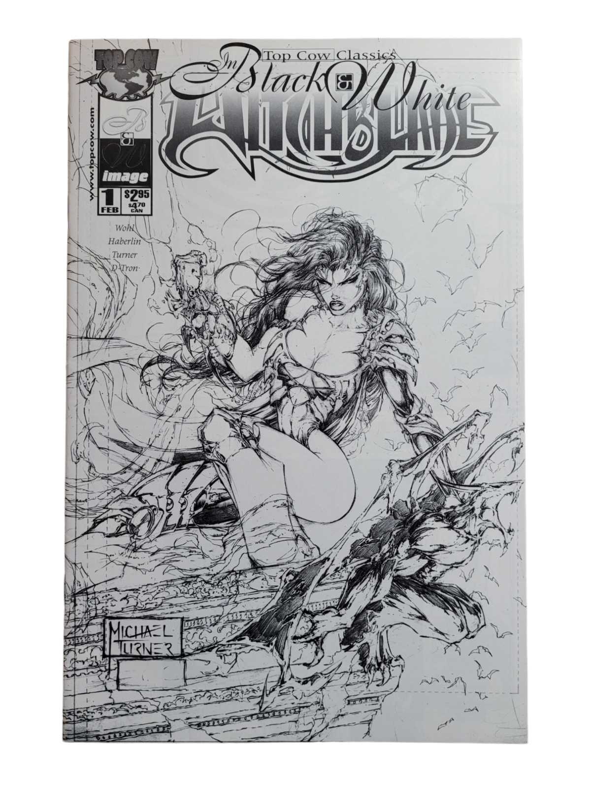 TOP COW CLASSICS IN BLACK AND WHITE WITCHBLADE #1 9.4 NM 2000 SKETCH COVER IMAGE