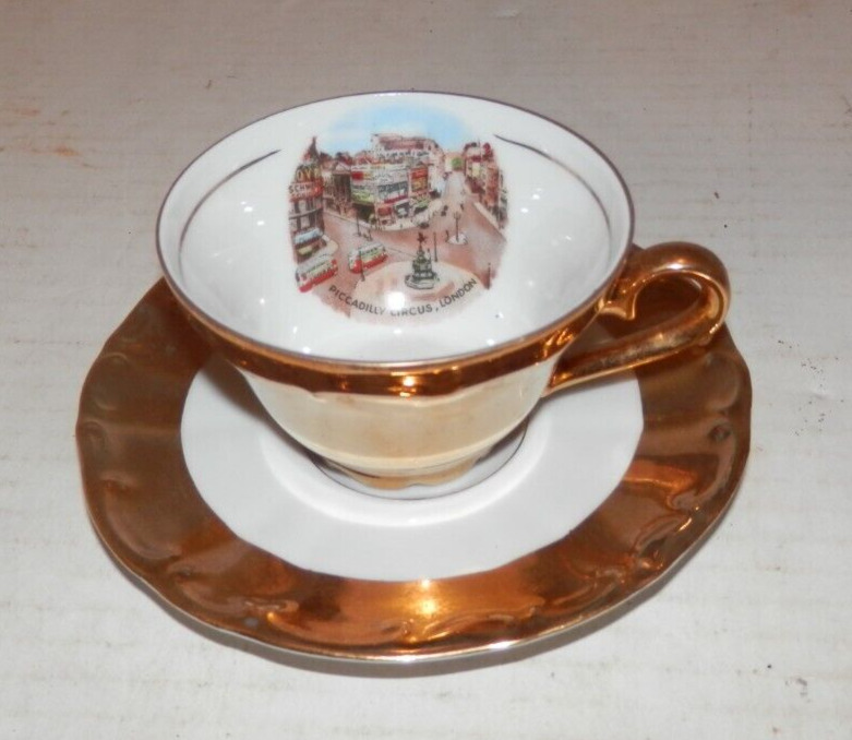 Vintage Bavarian Germany Gold Gilded Porcelain Demitasse Teacup & Saucer