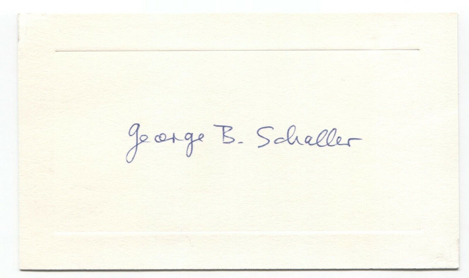 George Schaller Signed Card Autographed Signature Biologist Conservationist