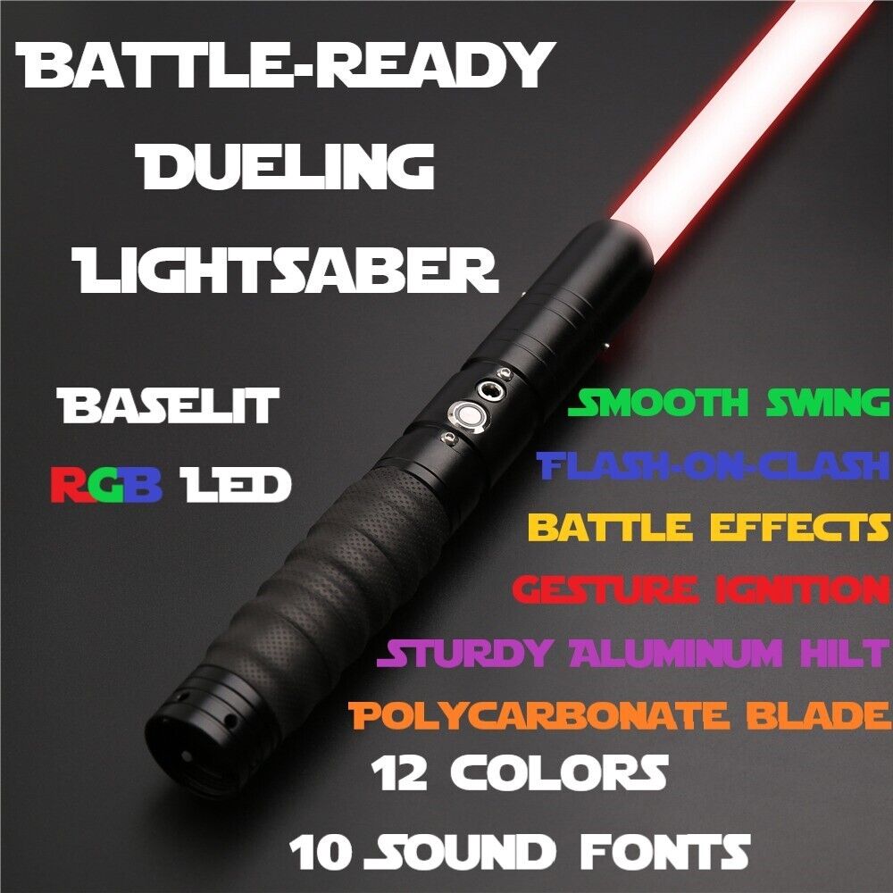 Lightsaber Battle Ready Dueling Saber Black Smooth-Swing Impact Lights & Sounds