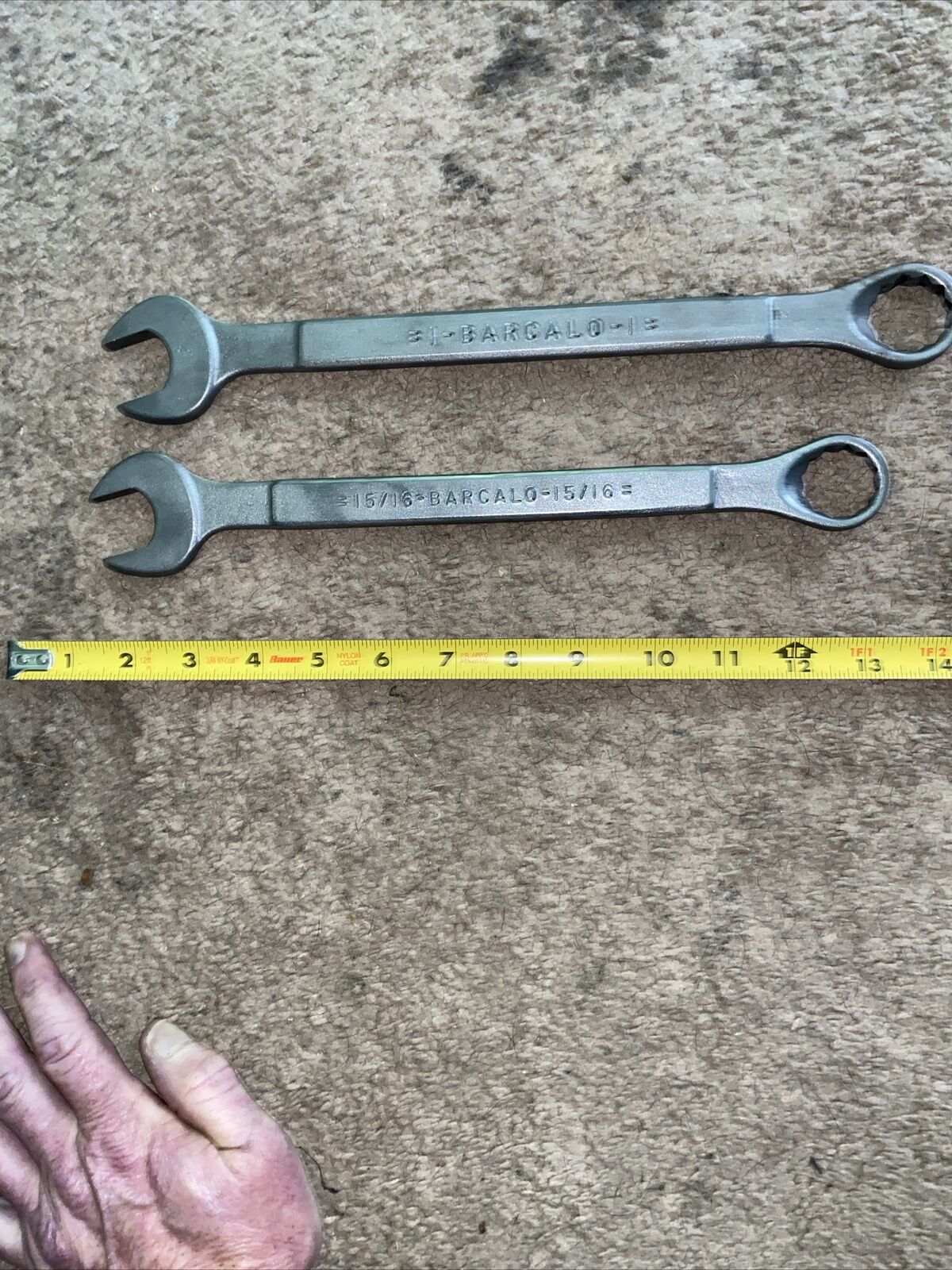 2 Vintage Barcalo Combination Wrenches Forged USA 1” $ 15/16”  Rare