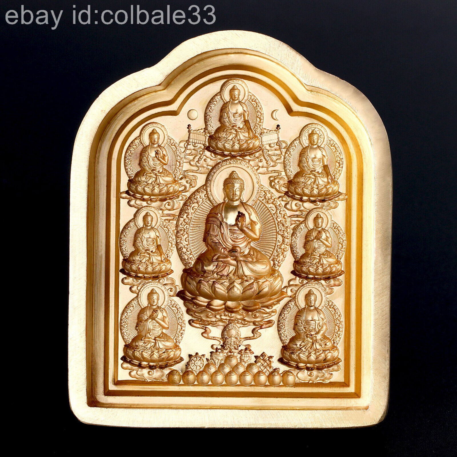 Copper brass Medicine Eight Buddhas mould Tibetan Tsa-tsa man-bcu Rub mold large
