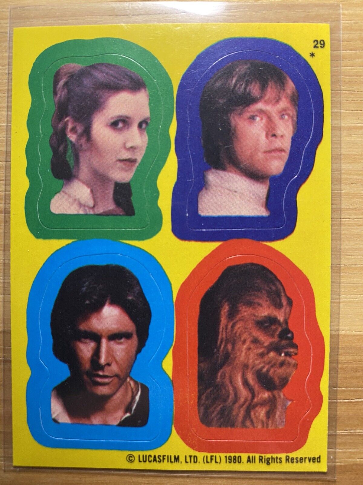 1980 Star Wars Empire Strikes Back Sticker #29 LEIA,LUKE,HAN,CHEWIE NM/MT