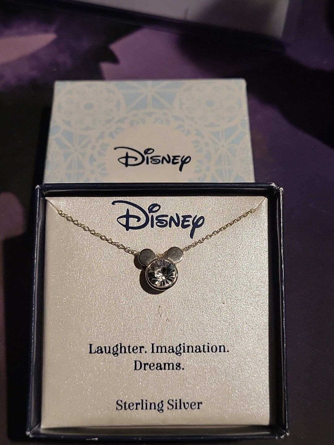Disney  Sterling Silver  Necklace  New In Box