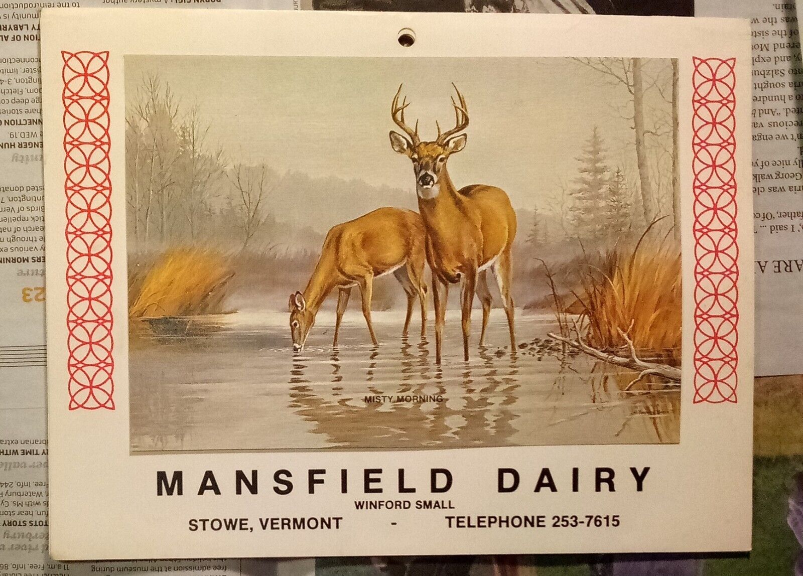 Mansfield Dairy Stowe Vermont 1978 Calendar