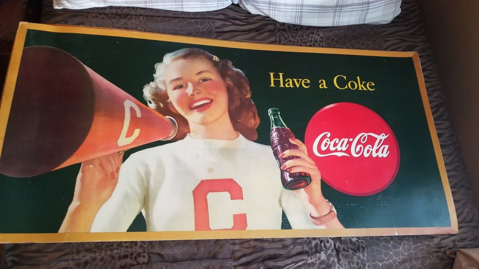 Coca Cola Poster advertising 1946..56 x 27...Large