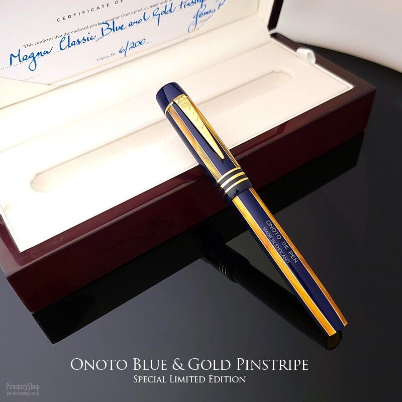 Onoto Blue & Gold Pinstripe Limited Edition New