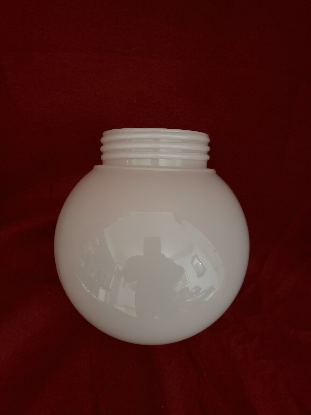 6 INCH WHITE GLASS GLOBE LAMP SHADE 3 1/4 INCH THREADED FITTER