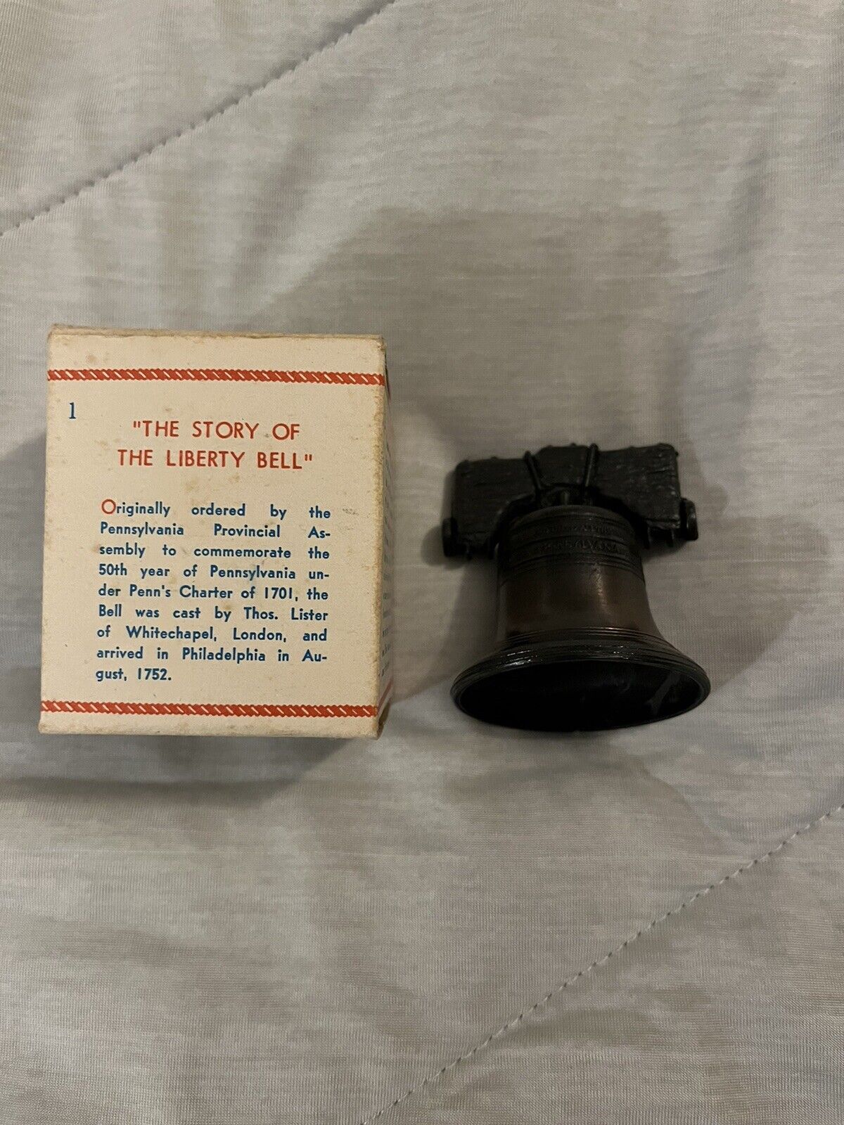 Vintage Penncraft Miniature Liberty Bell Mount Pen, Reading PA USA