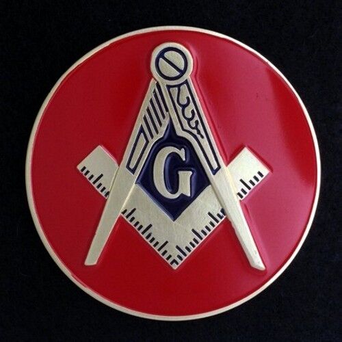 Masonic  Car Auto Emblem (Red) MAE-4