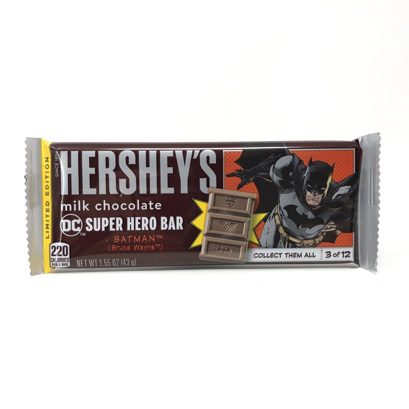 BATMAN Bruce Wayne #3 Hershey\'s DC Super Hero Candy Bar 