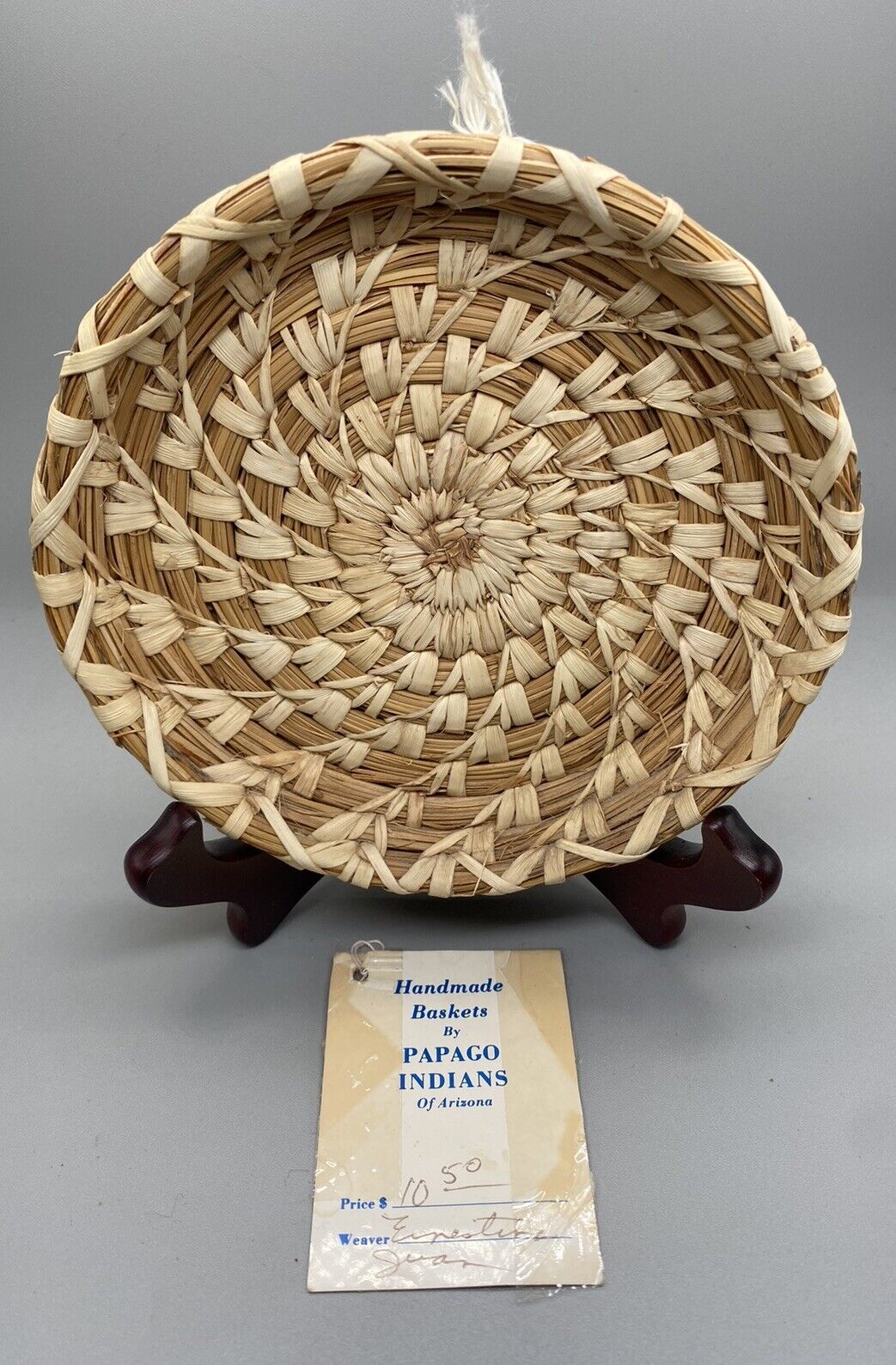 Tohono O’odham/Papago Native American Indian Tray Basket- 5 1/2 Inch