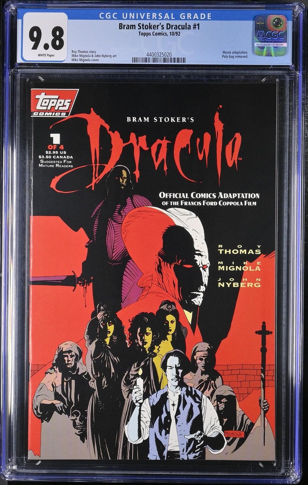Bram Stoker\'s Dracula 1 CGC 9.8 1992 4400325020 Movie Adaptation Scarce
