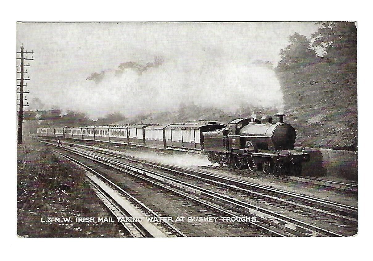 c1912 Postcard L&NW Irish Mail Steam Locomotive, Train, Hauling Water