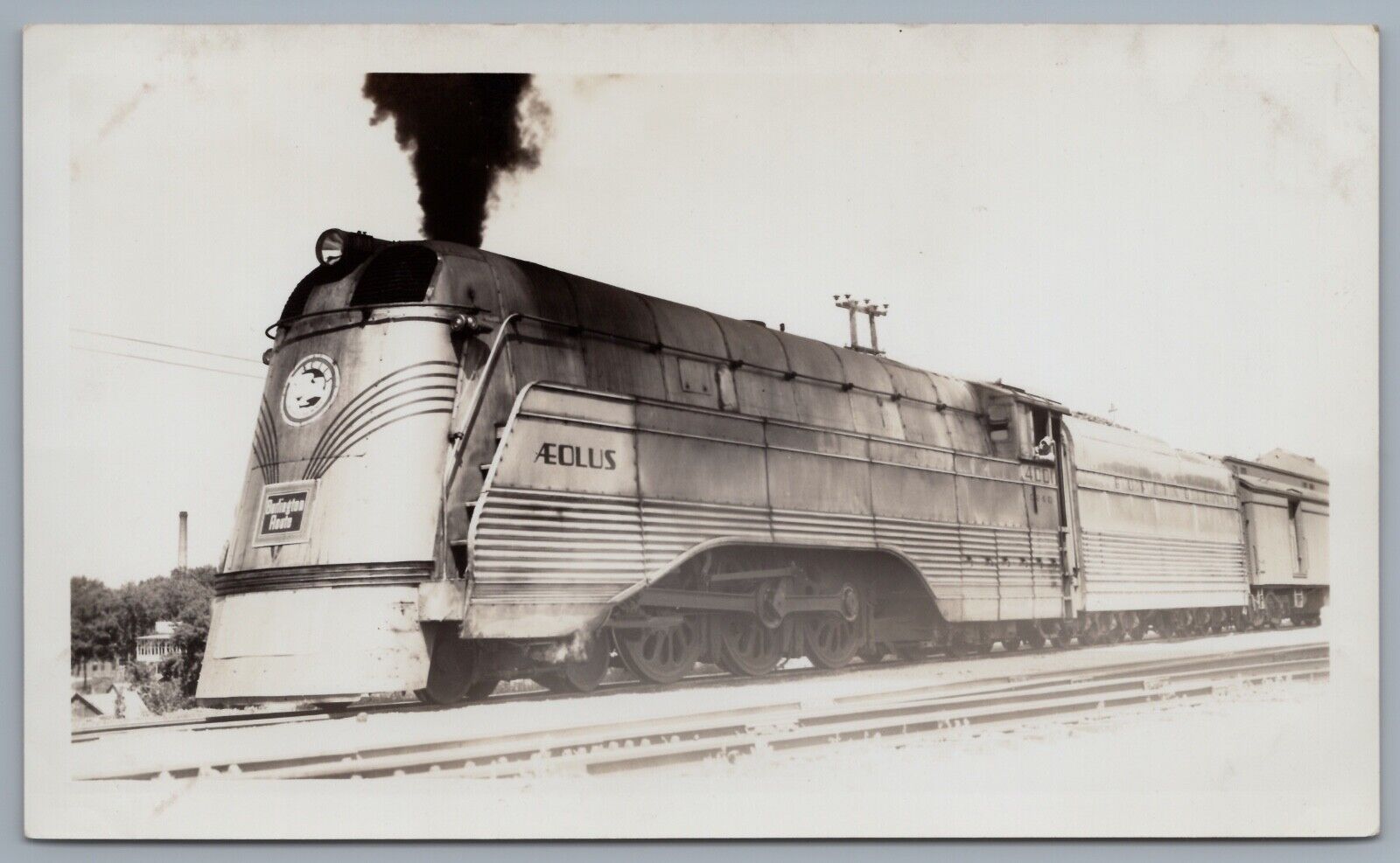 Railroad Photo - Burlington Route #4001 Aeolus Locomotive Red Oak Iowa 1939