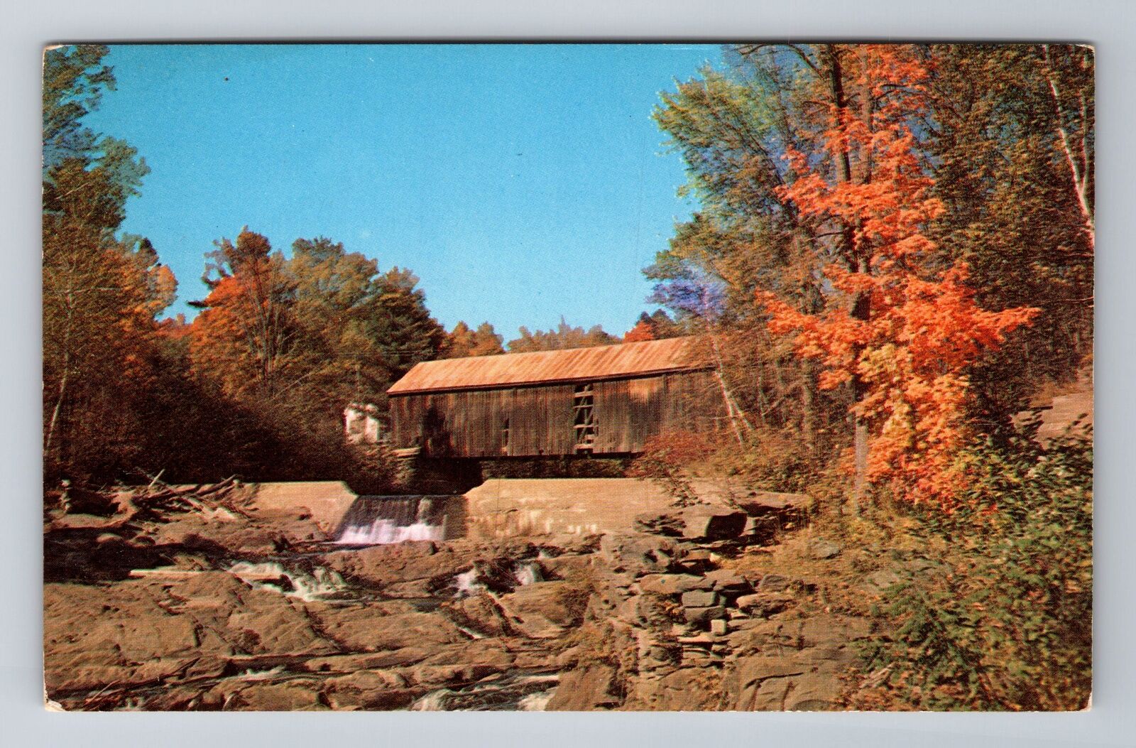 Thetford Center VT-Vermont, The Covered Bridge, Antique Vintage Postcard