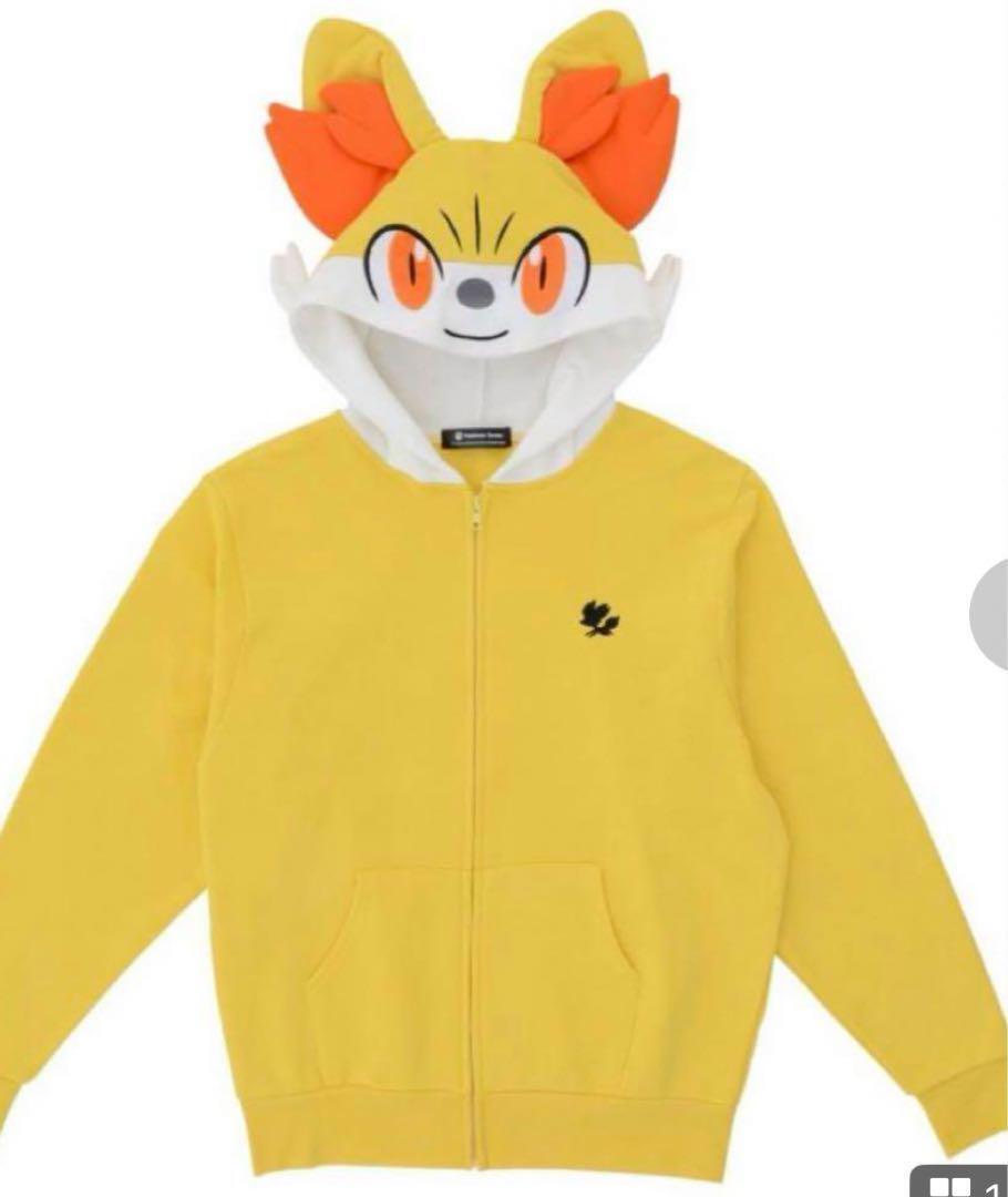 Pokemon Center Original Fennekin hoodie zipper Free size Used F/S
