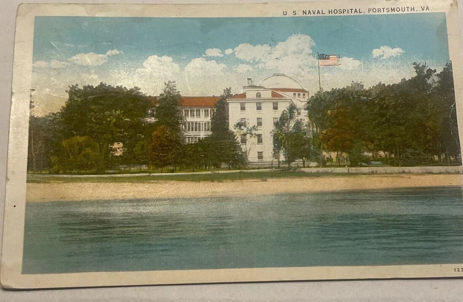 Postcard US Naval Hospital Portsmouth Virginia USA used 1932 vintage