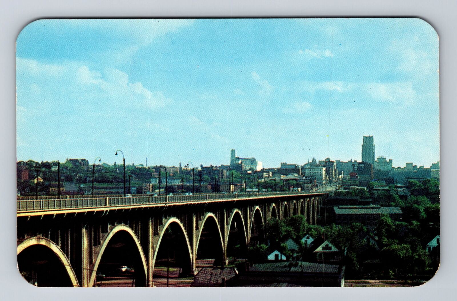 Akron OH-Ohio, Scenic View of Viaduct, Antique Souvenir Vintage Postcard
