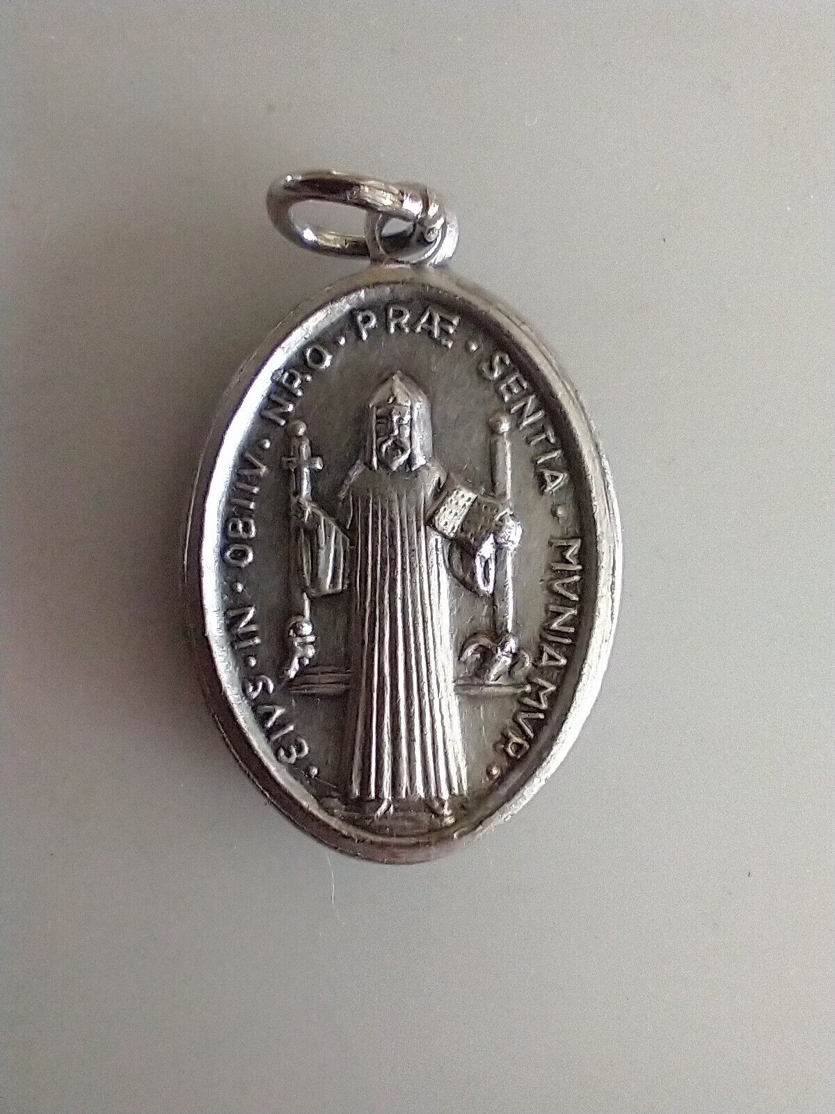 Vintage Catholic St Benedict Relic Ex Indumentis Religious Medal 