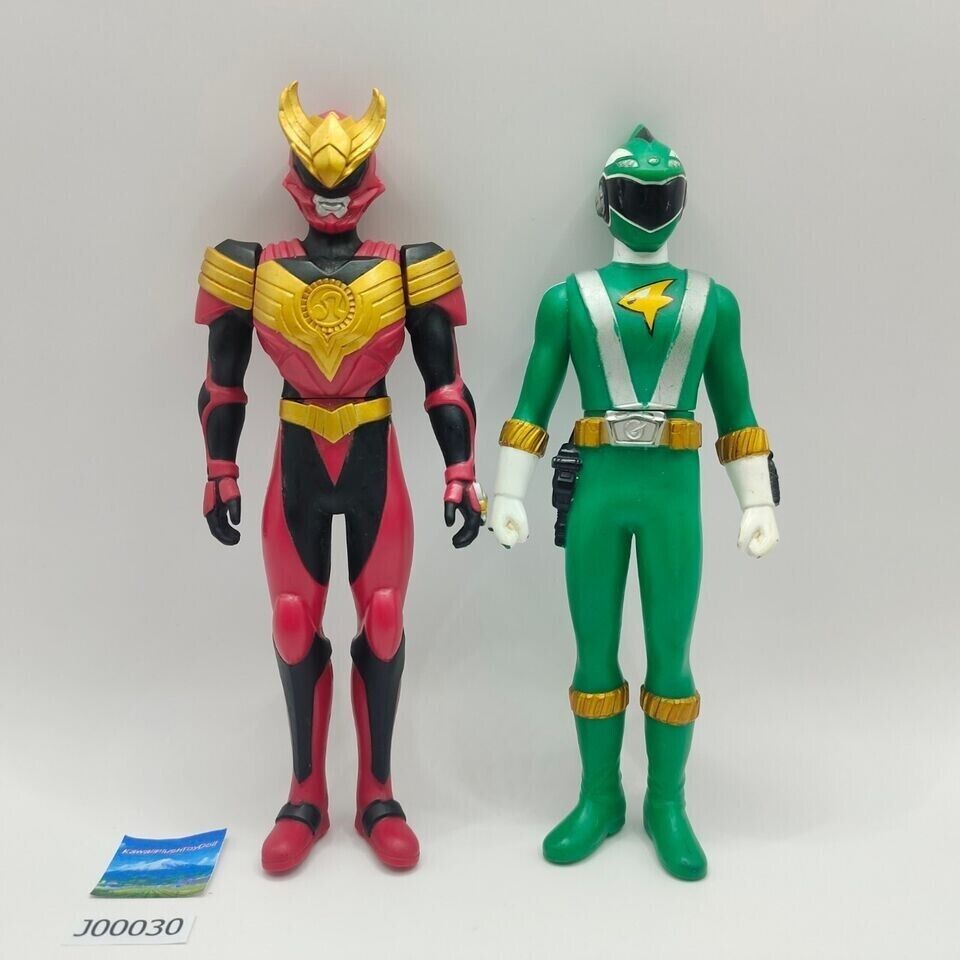Go-onger J030 Sentai Power Rangers Green & Red Bandai Vinyl Figure 7\
