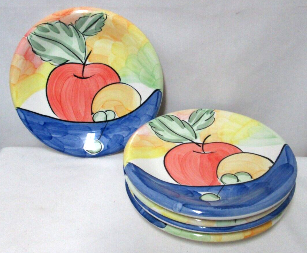 BELLA Ceramica Alfresco Hand Painted Salad Dessert Appetizer Plates 8.7\