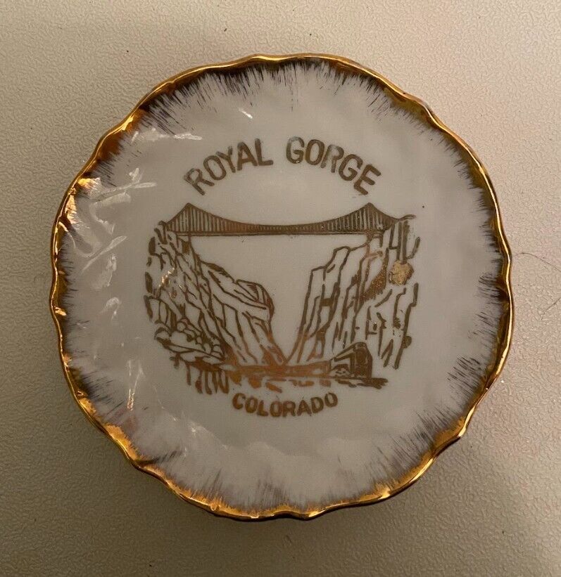 Vintage Royal Gorge, Colorado Plate Gold Rim