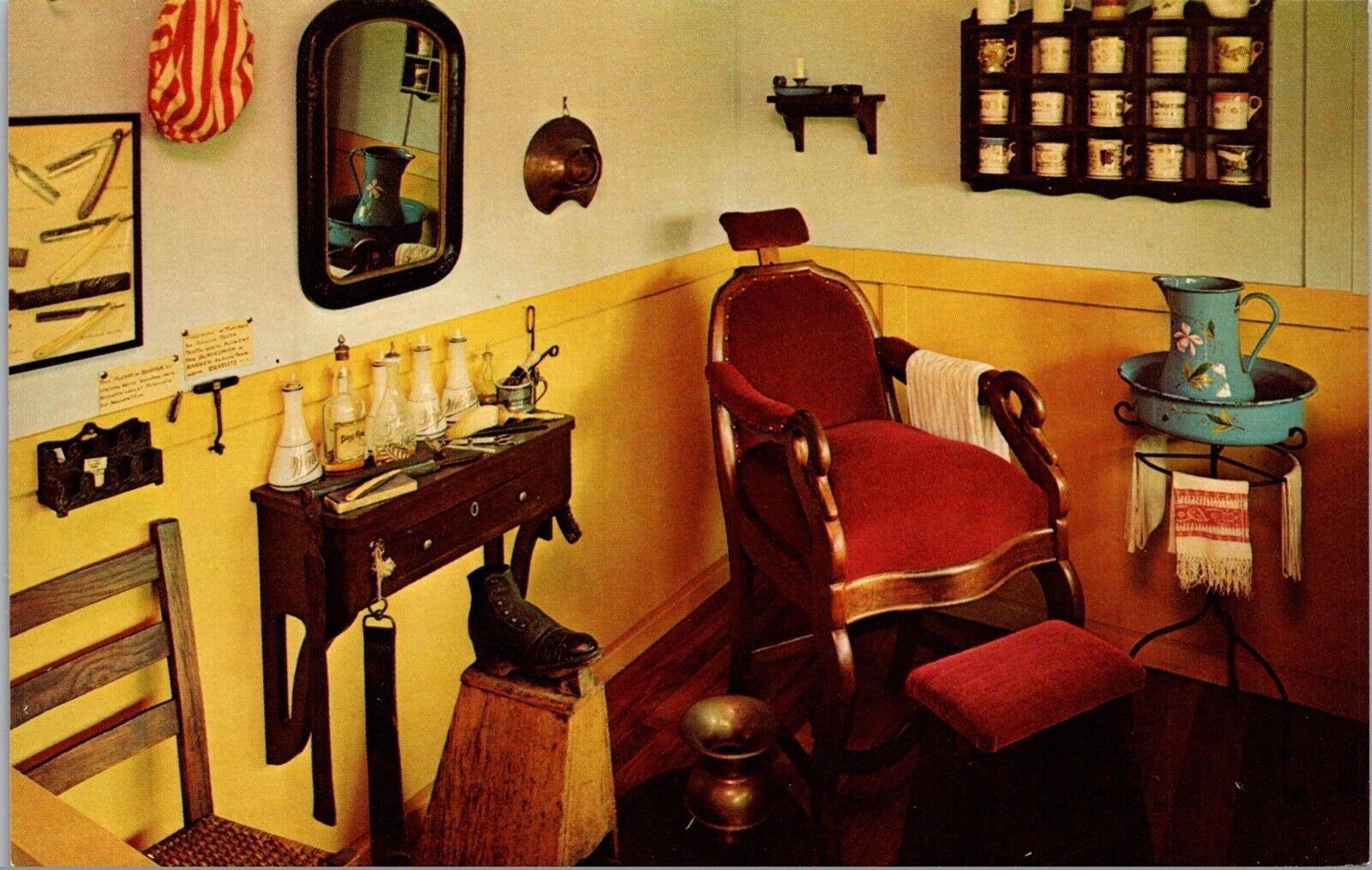 Barbershop Interior Haas Museum Village St. Petersburg Fla. Postcard  Chrome 5W