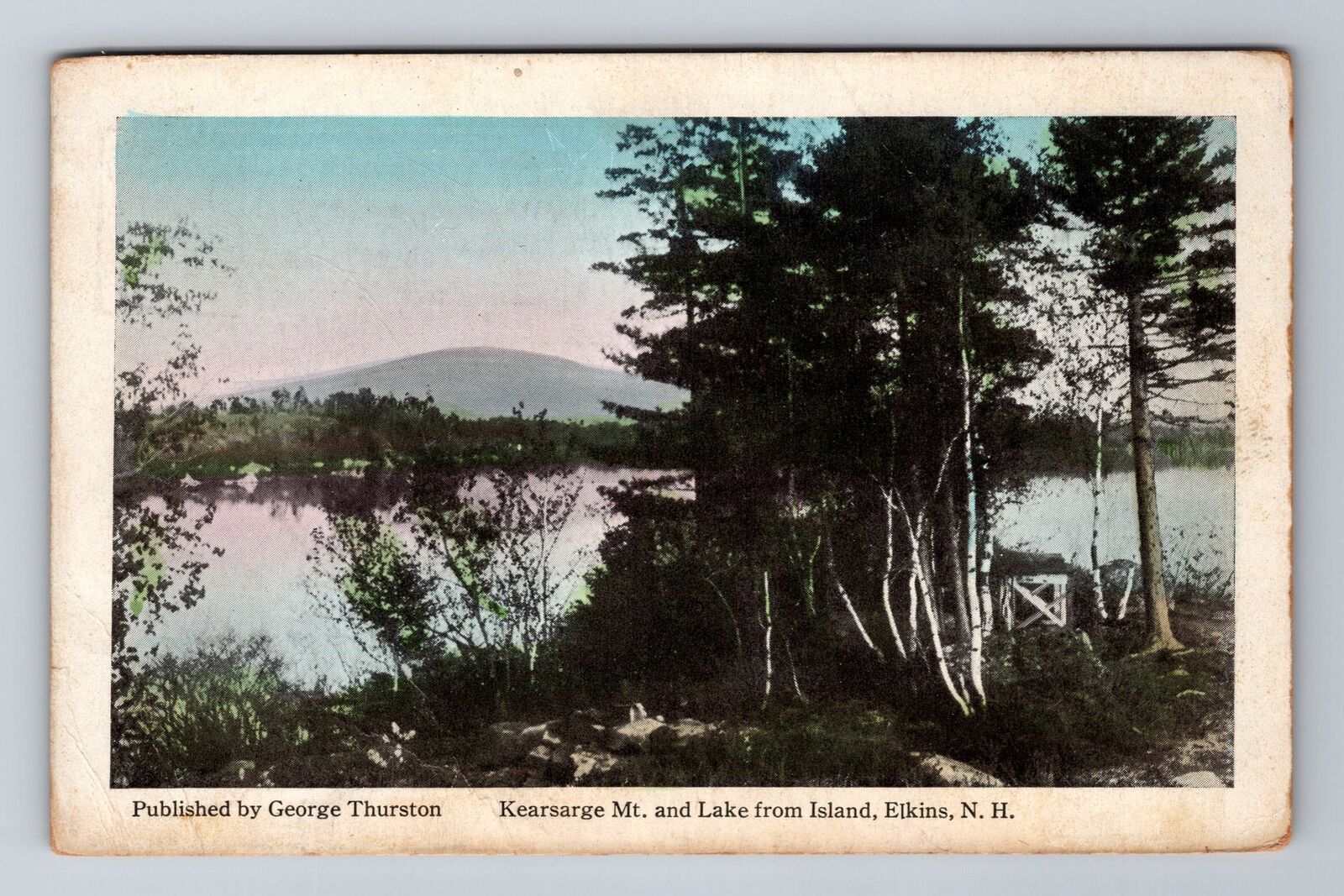 Elkins NH-New Hampshire, Kearsarge Mountain, Antique, Vintage Souvenir Postcard