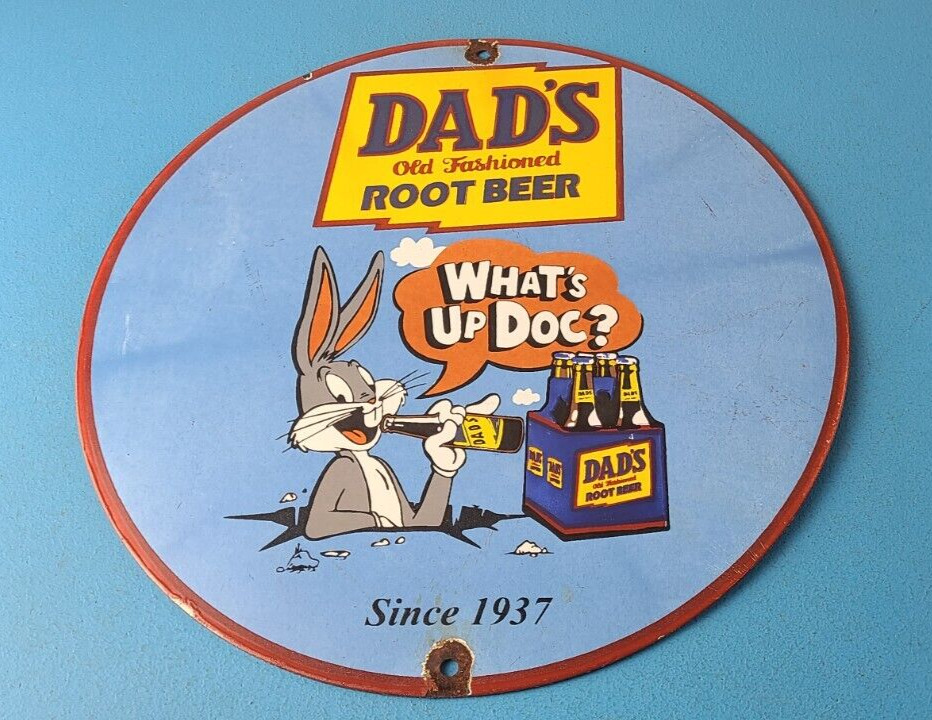 Vintage Dad's Root Beer Sign - Old Fashioned Beverage Soda Pop Gas Pump Sign