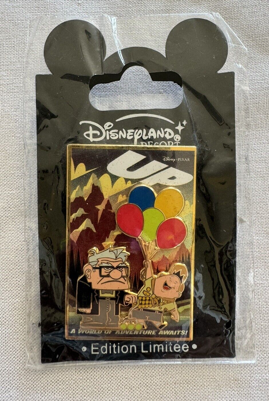 NEW DLR Paris Pixar Up Carl & Russell A World Of Adventure Awaits Pin LE 766/900