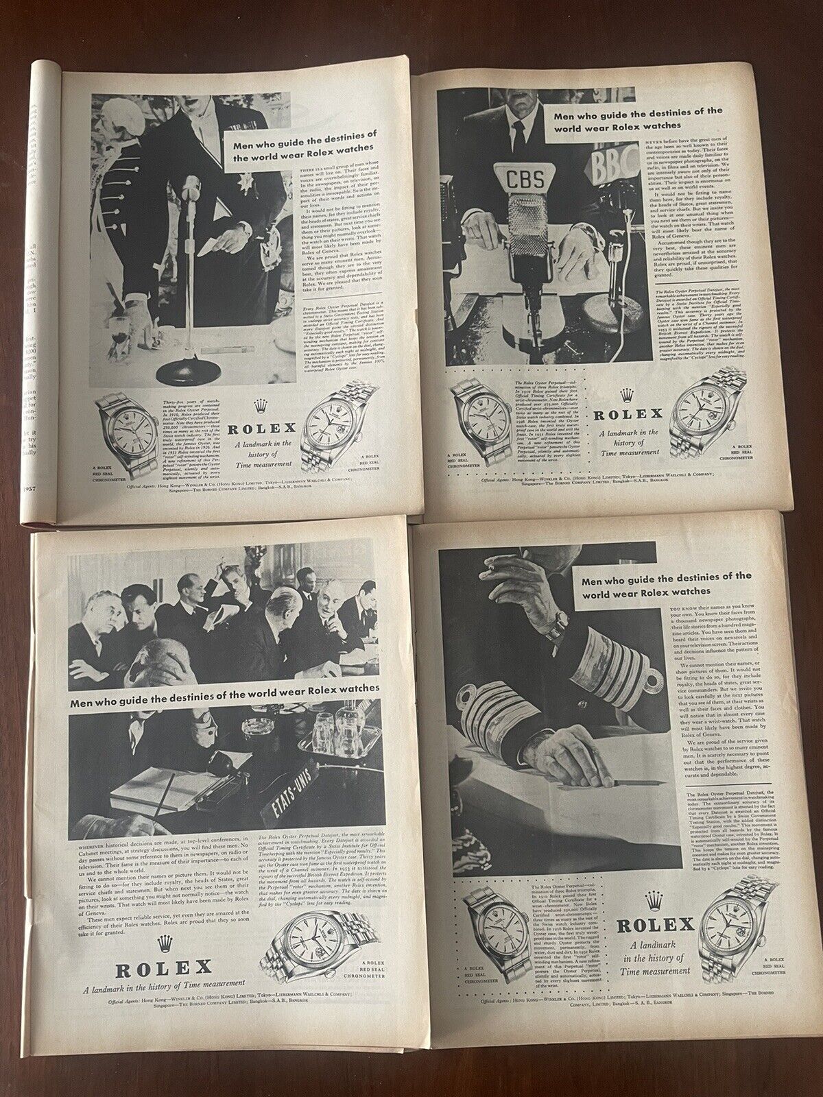 1957 Rolex vintage Men’s Watch Destiny Series poster 1957 print Ads - Lot Of 4