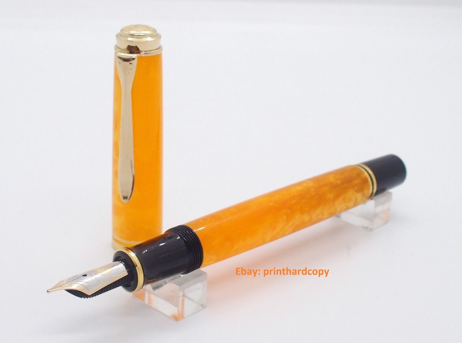 2018 Pelikan Special Edition M600 Vibrant Orange Fountain Pen 14k Gold Nib Nice 