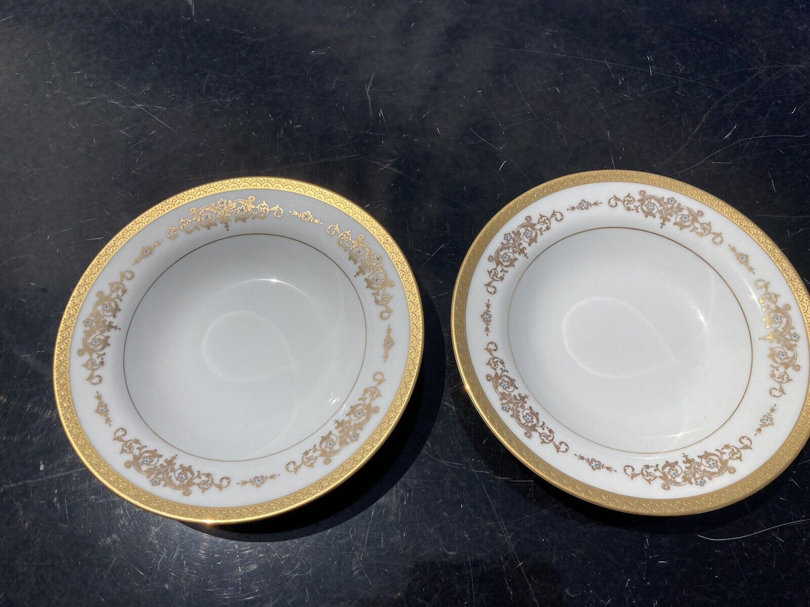 Mikasa Pair Colony Gold 8.5” Rimmed Soup Bowls EXC