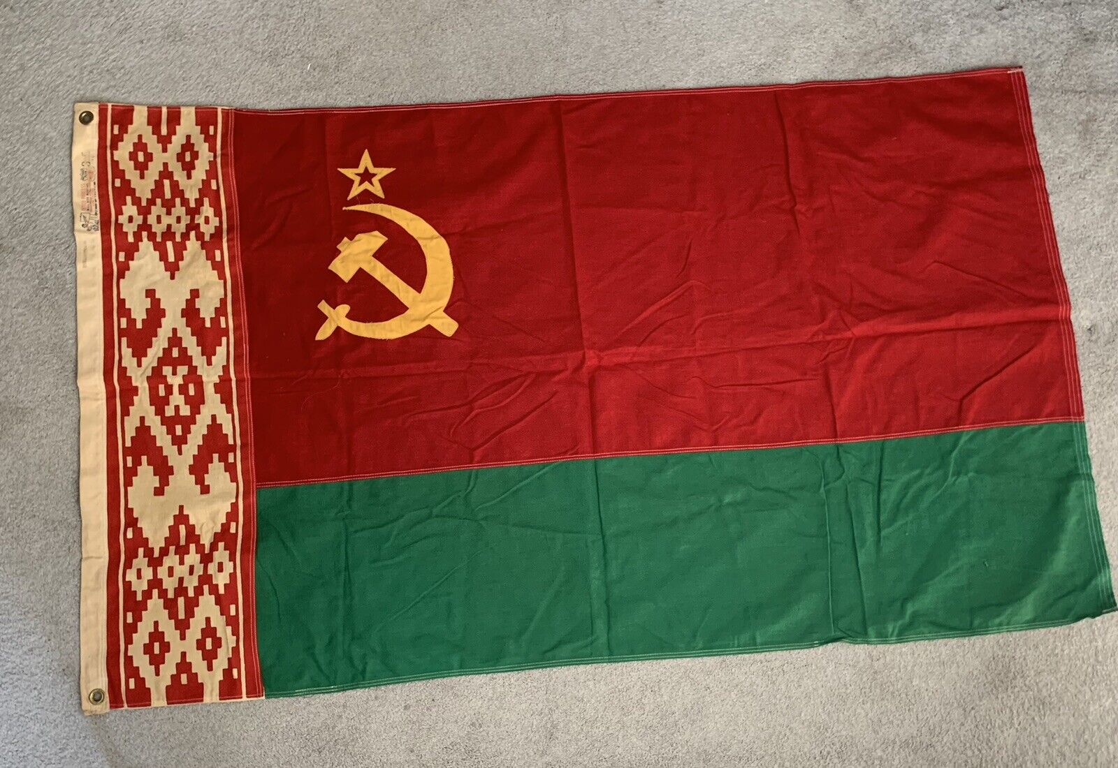 BYELORUSSIAN Dettras Brand FLAG 3' x 5' Double Sided Woven 100 % Cotton Vintage