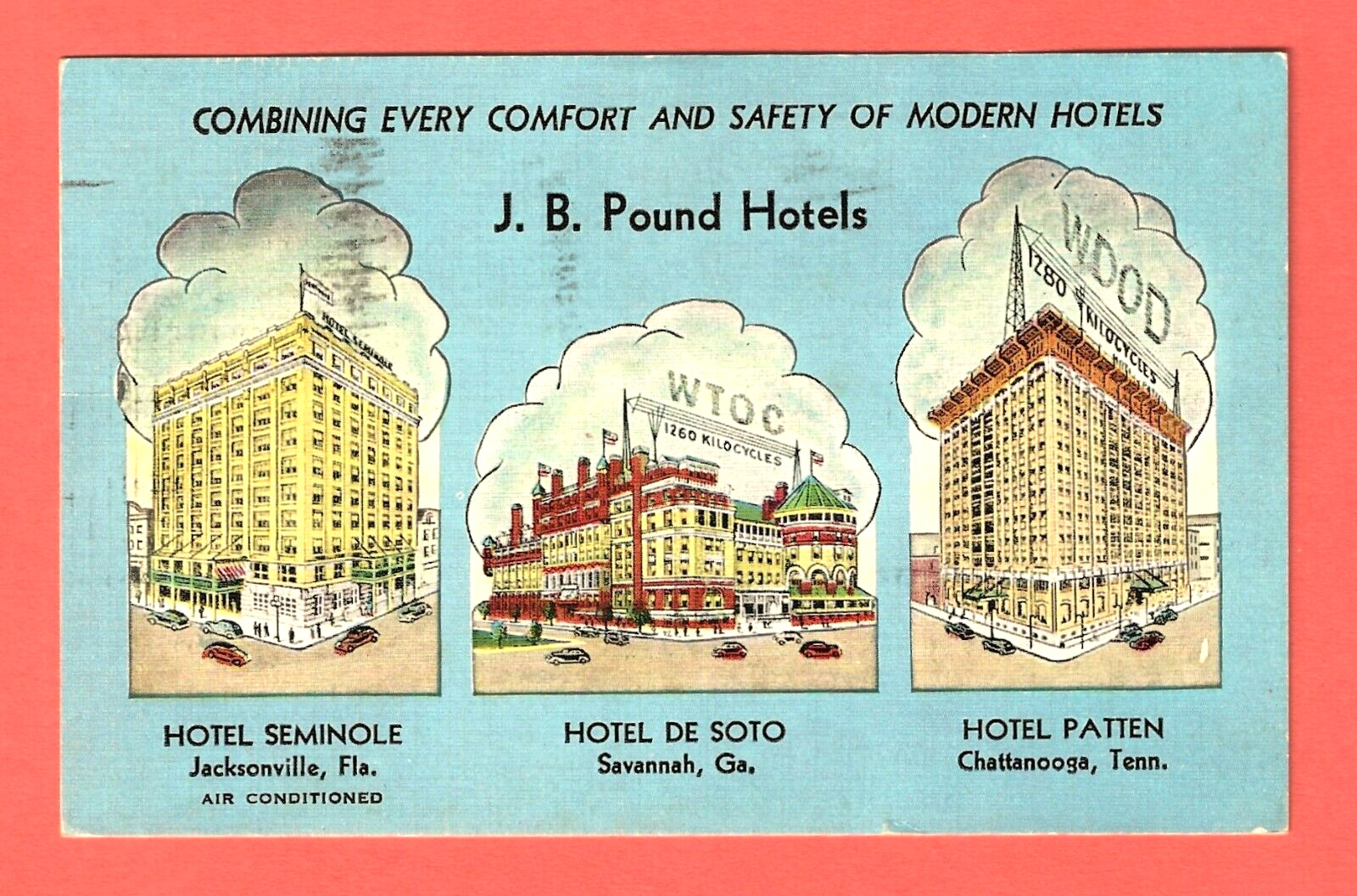 HOTEL SEMINOLE, JACKSONVILLE, FLA. – signed by J.B. Pound – Razed 1974 - 1930s
