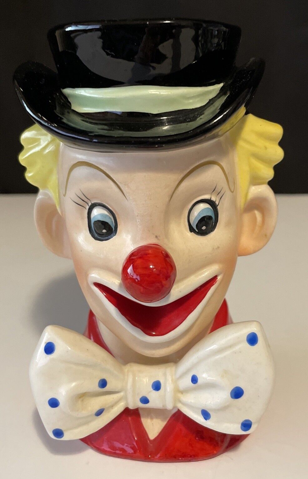 Vintage 1958 Napco Ware Clown Head Vase #3321~ N Sticker Japan Figurine