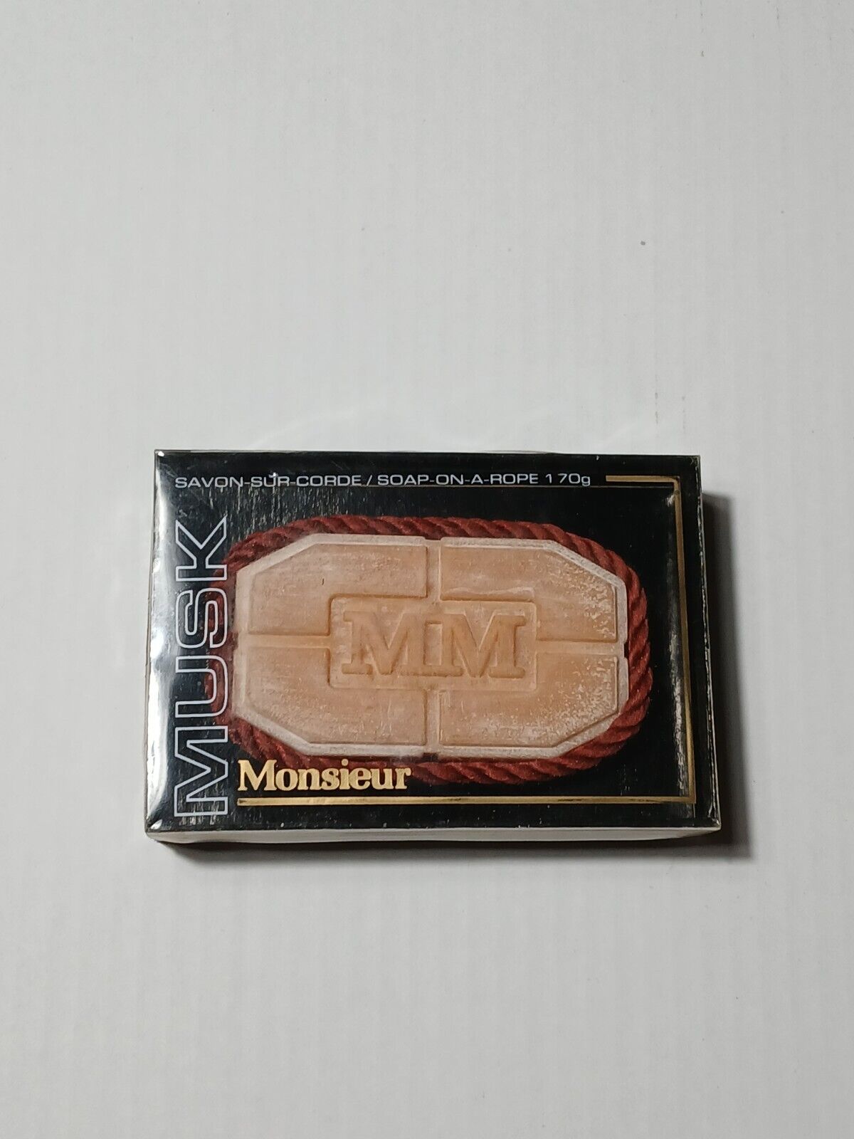 RARE Vintage Monsieur Musk Soap-on-a-Rope, LAVAL H7S 2B4 NOS 80s D2
