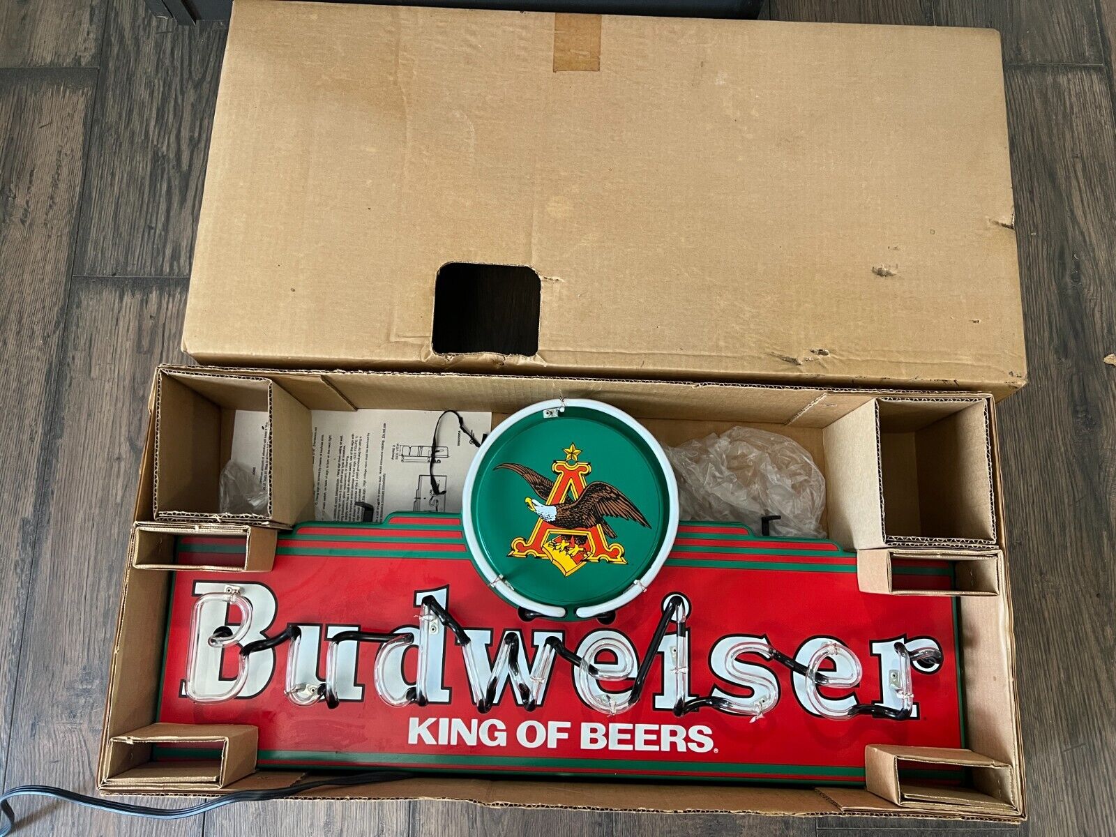 NOS Vintage 1995 Budweiser King of Beers Promotional Neon Sign  Pickup Only