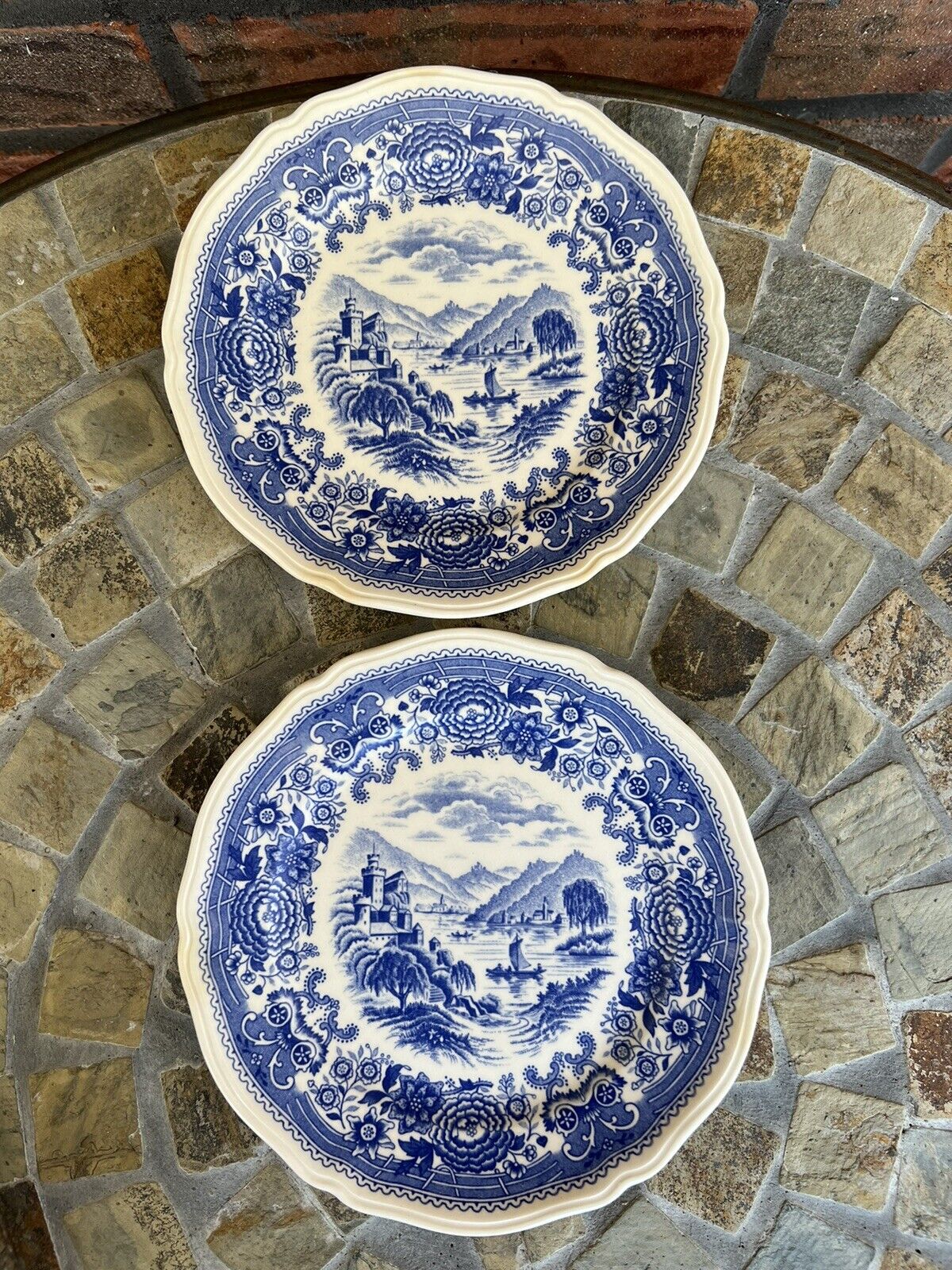 Vintage Villeroy & Boch Porcelain Blue Burgenland Faience 6-1/4\