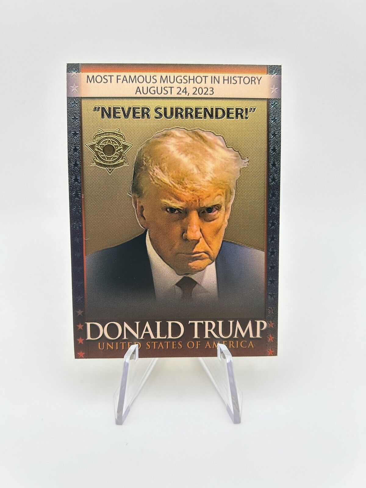 Donald Trump Mugshot Trading Card Gold Foil