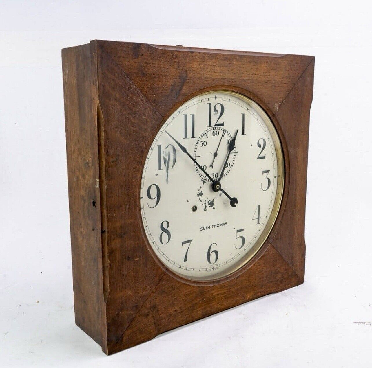 Antique Victorian SETH THOMAS 30 DAY “HUDSON” Gallery Oak Cabinet Clock RUNNING