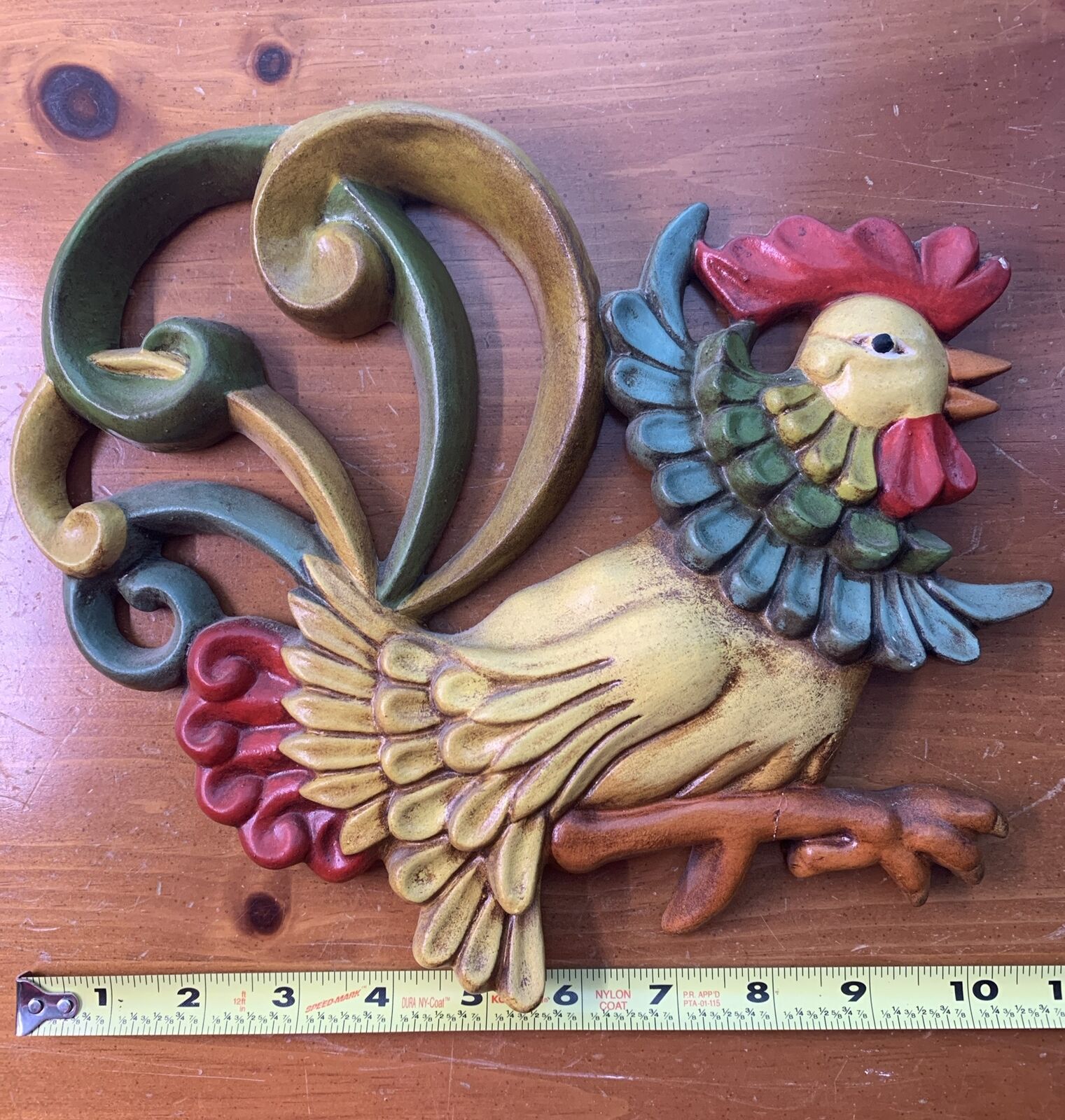 MCM Handcrafted Ceramic Molded Pair Of Rooster Wall Hangings/Plaques