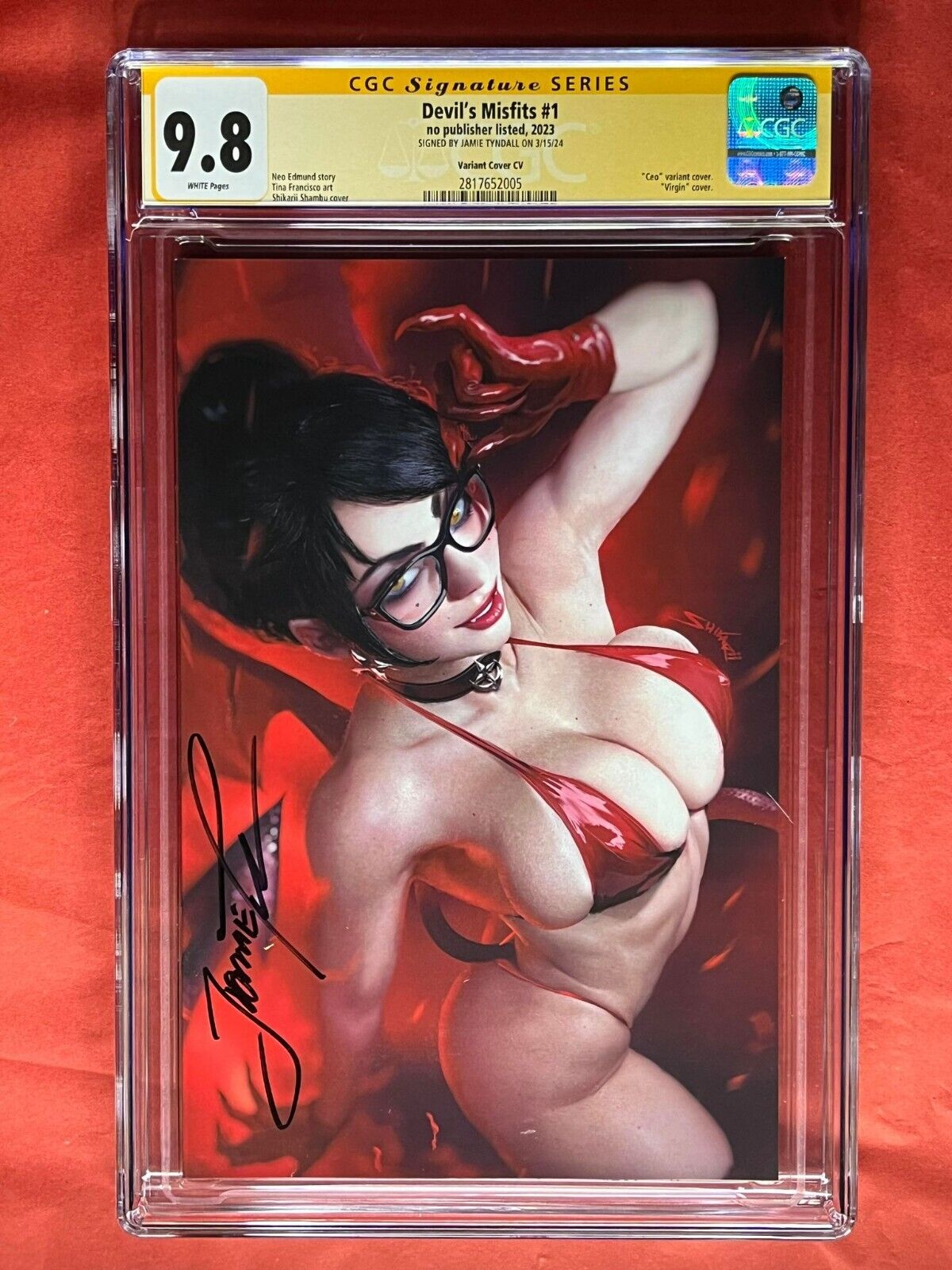 The Devil’s Misfits 1 Cover CV Variant CGC 9.8 SS signed by Jamie Tyndall