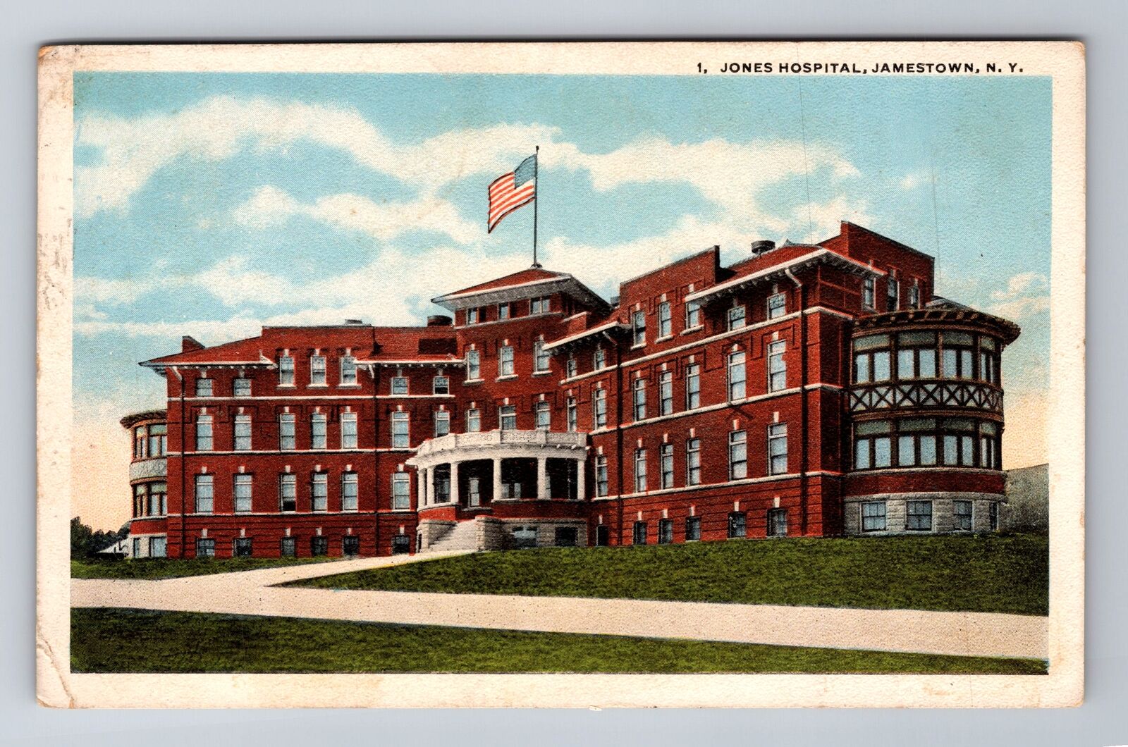 Jamestown NY-New York, Jones Hospital, Antique, Vintage Souvenir Postcard